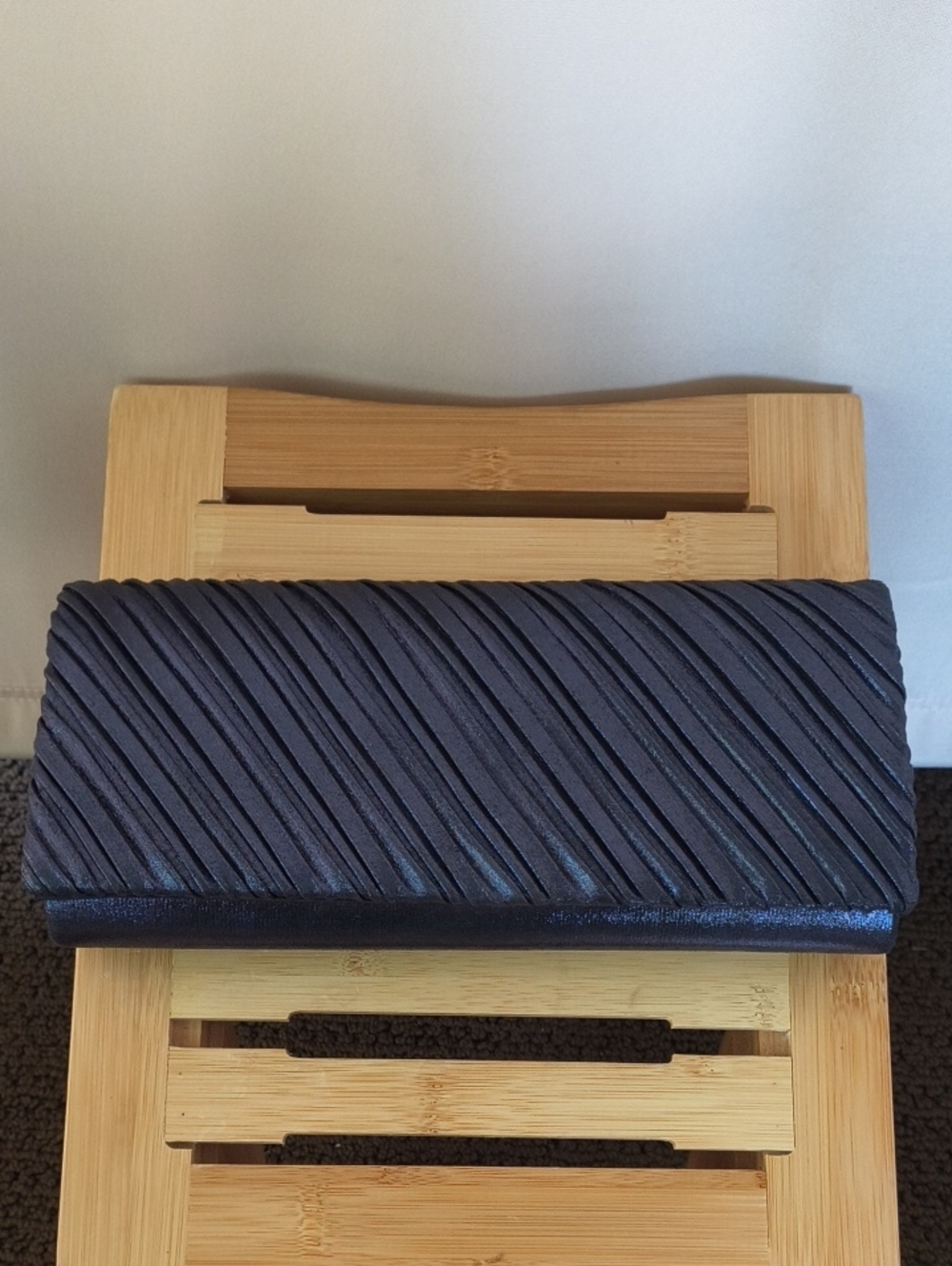 Lulu Townsend Navy Satin Clutch